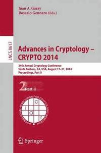 bokomslag Advances in Cryptology -- CRYPTO 2014