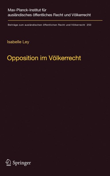 bokomslag Opposition im Vlkerrecht