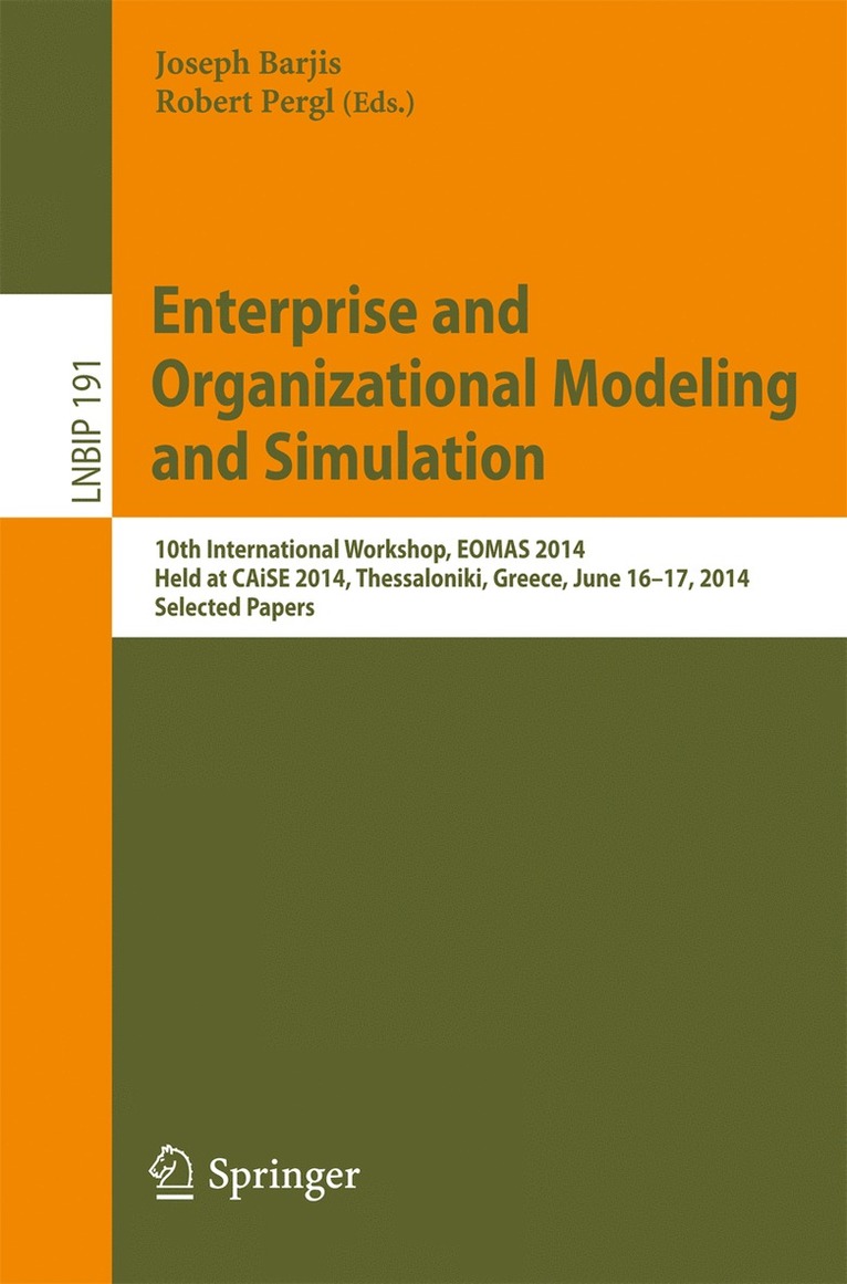 Joseph Barjis, Robert Pergl - Enterprise and Organizational Modeling and Simulation, Häftad