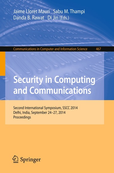 Jaime Lloret Mauri, Sabu M. Thampi, Danda B. Rawat, Di Jin - Security in Computing and Communications, Häftad
