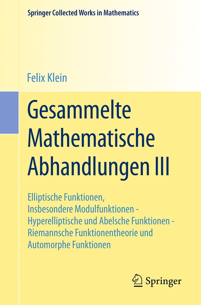 Gesammelte Mathematische Abhandlungen III
