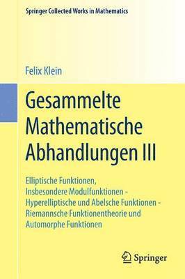 Gesammelte Mathematische Abhandlungen III 1