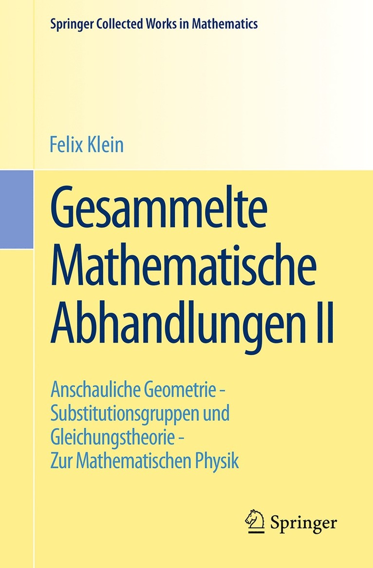 Gesammelte Mathematische Abhandlungen II 1