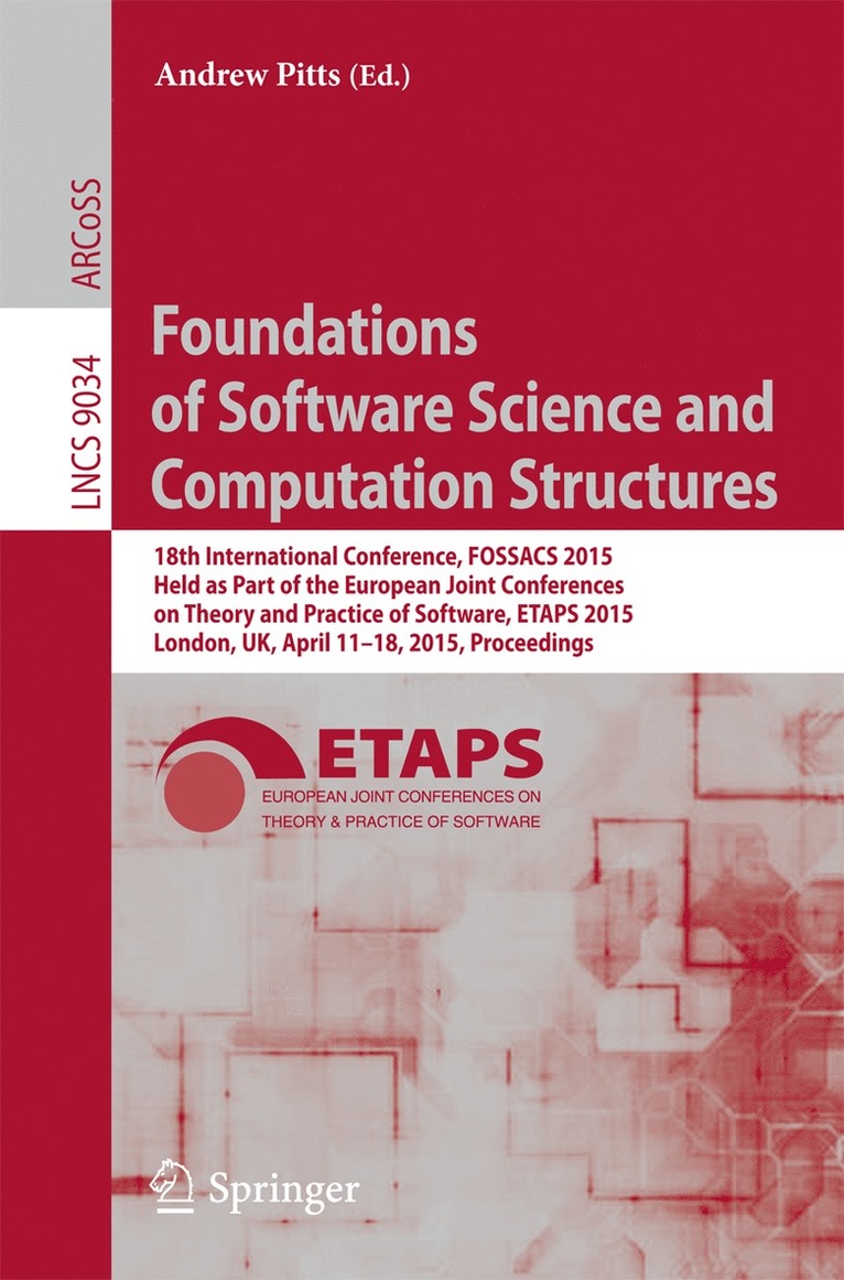 Andrew Pitts - Foundations of Software Science and Computation Structures, Häftad