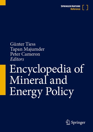 Günter Tiess, Tapan Majumder, Peter Cameron - Encyclopedia of Mineral and Energy Policy, Inbunden