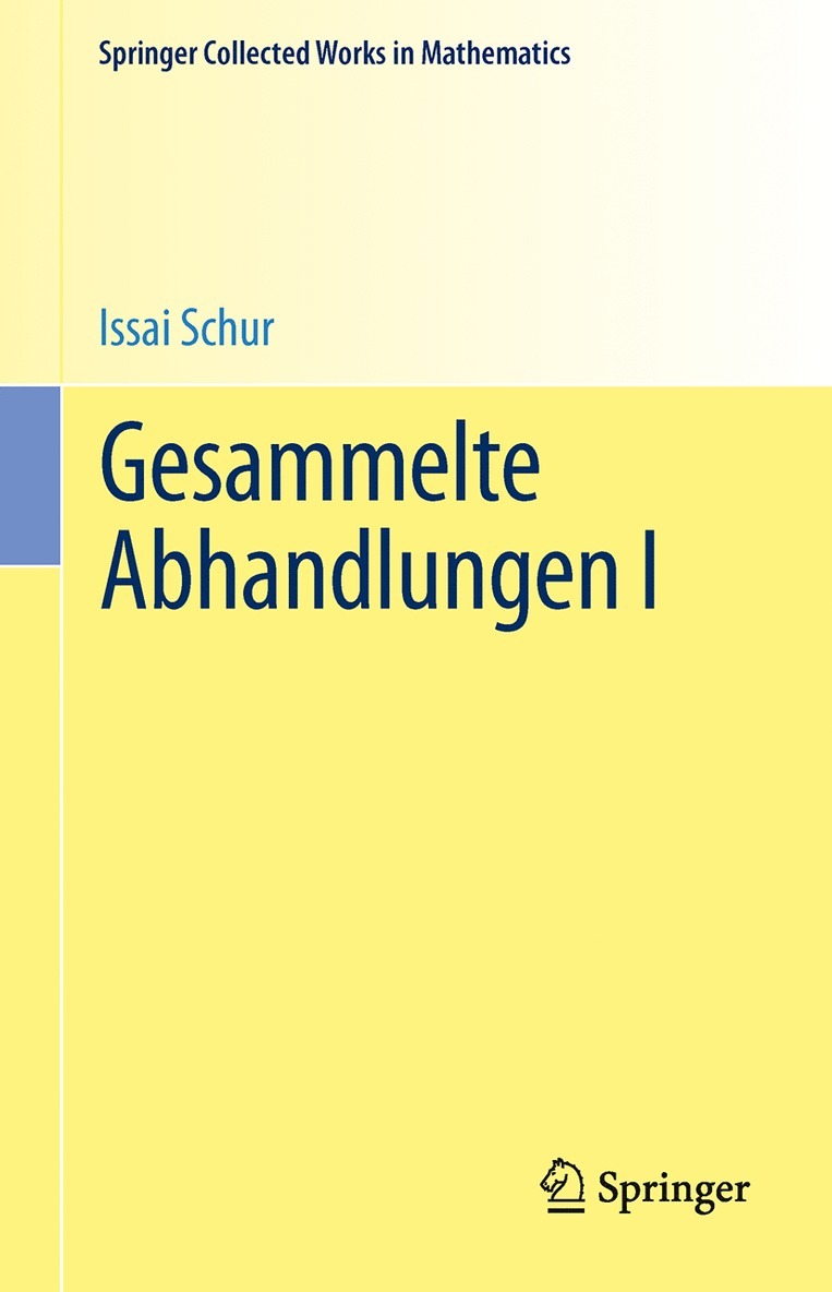 Gesammelte Abhandlungen I