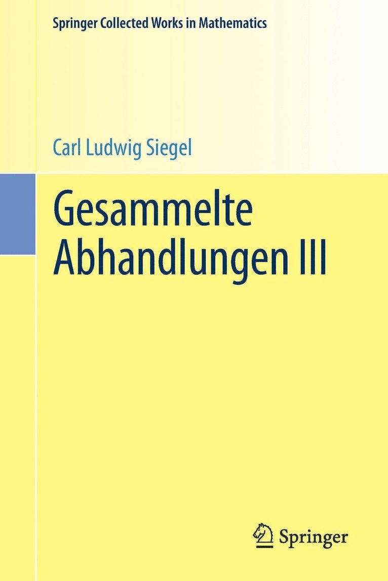 Gesammelte Abhandlungen III 1