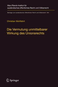 bokomslag Die Vermutung unmittelbarer Wirkung des Unionsrechts