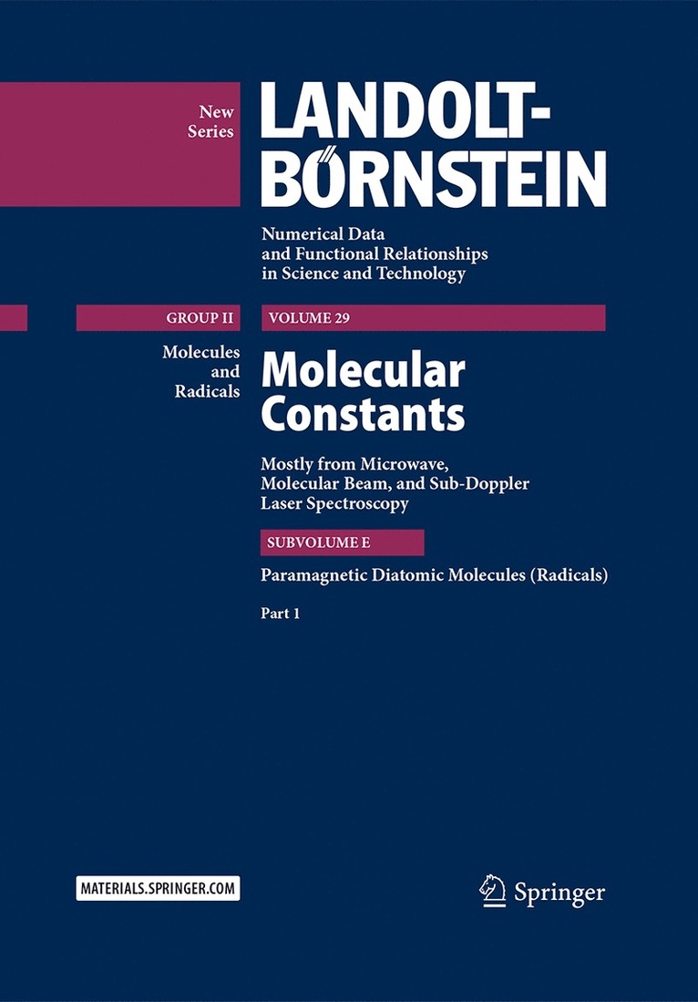 Dines Christen, Wolfgang Hüttner, Wolfgang Huttner - Molecular Constants Mostly from Microwave, Molecular Beam, and Sub-Doppler Laser Spectroscopy, Inbunden