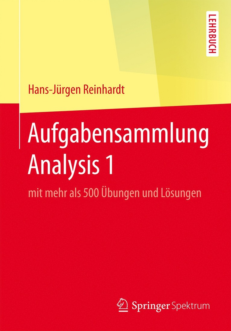 Hans-Jürgen Reinhardt, Hans-Jurgen Reinhardt - Aufgabensammlung Analysis 1, Häftad