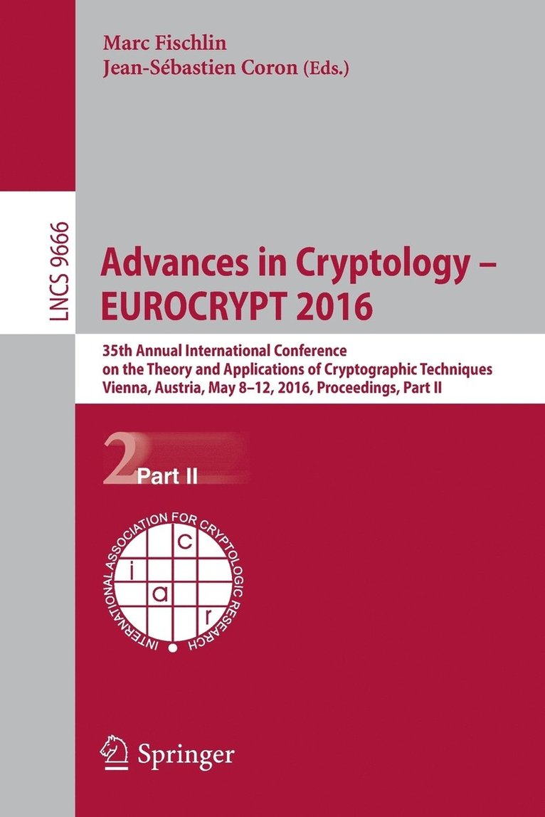 Marc Fischlin, Jean-Sébastien Coron, Jean-Sebastien Coron - Advances in Cryptology – EUROCRYPT 2016, Häftad