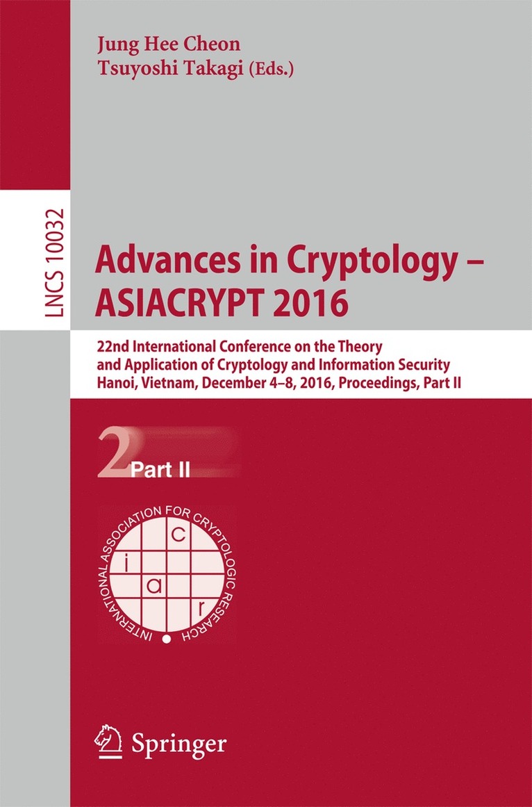 Advances in Cryptology  ASIACRYPT 2016 1