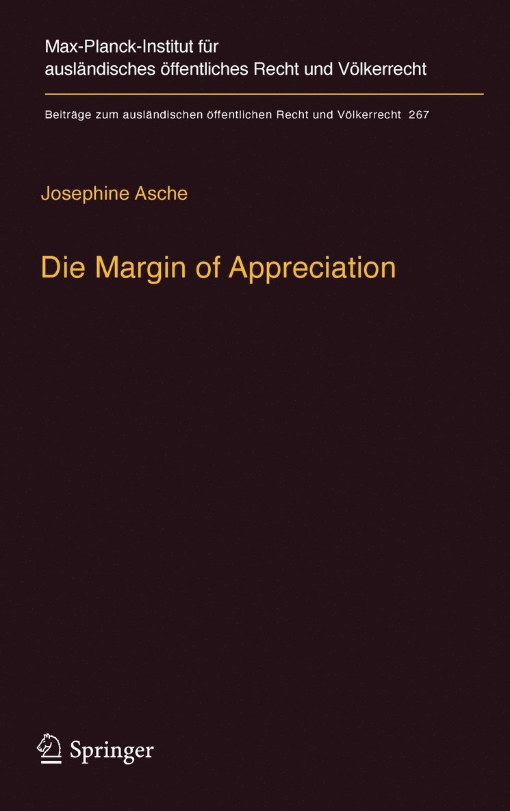 Josephine Asche - Die Margin of Appreciation, Inbunden