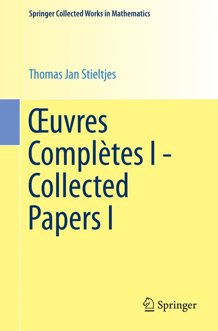 Œuvres Complètes I - Collected Papers I