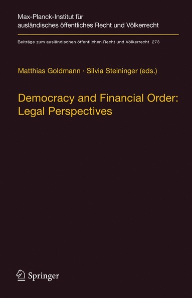 bokomslag Democracy and Financial Order: Legal Perspectives