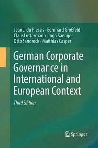 bokomslag German Corporate Governance in International and European Context