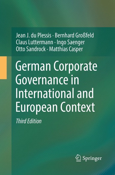 bokomslag German Corporate Governance in International and European Context