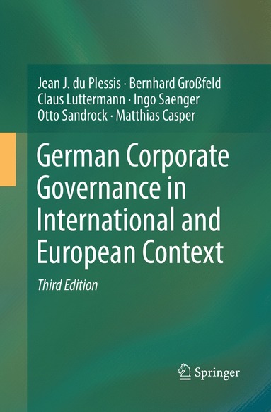 bokomslag German Corporate Governance in International and European Context