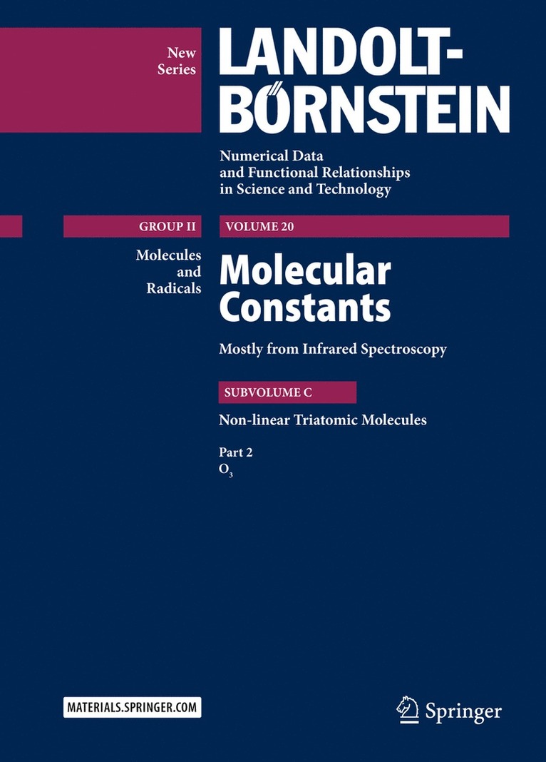 Guy Guelachvili, Nathalie Picqué, Nathalie Picque, Guy Guelachvili - Molecular Constants Mostly from Infrared Spectroscopy, Inbunden