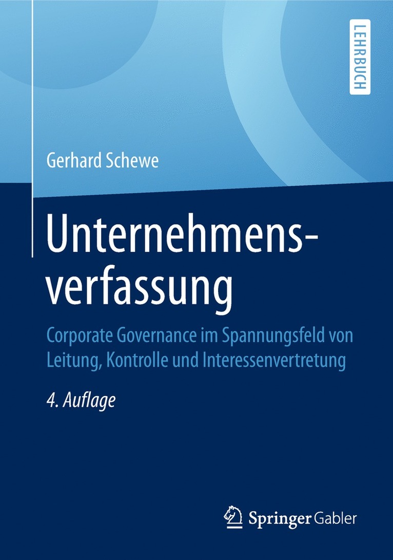 Gerhard Schewe - Unternehmensverfassung, Inbunden