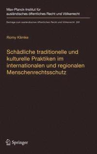 bokomslag Schdliche traditionelle und kulturelle Praktiken im internationalen und regionalen Menschenrechtsschutz