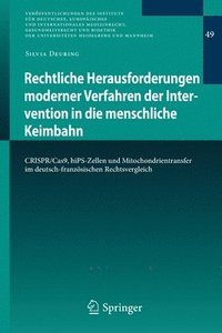 bokomslag Rechtliche Herausforderungen moderner Verfahren der Intervention in die menschliche Keimbahn