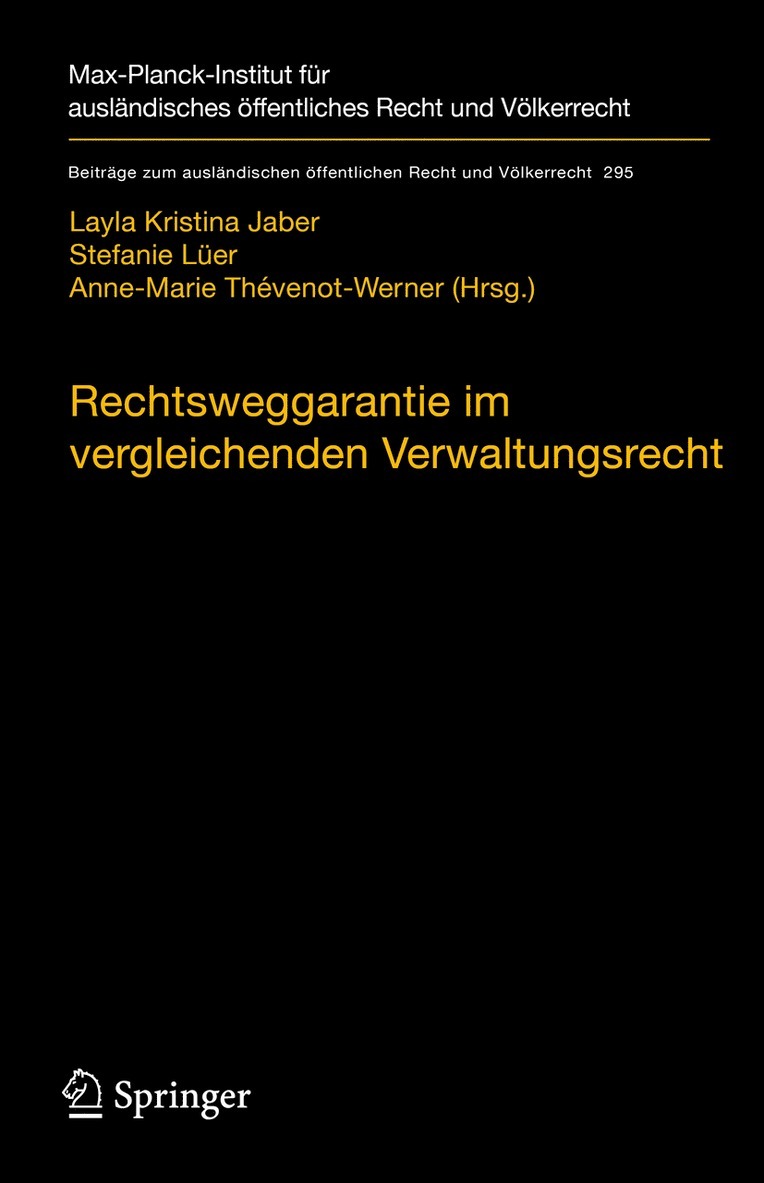 Layla Kristina Jaber, Stefanie Lüer, Anne-Marie Thévenot-Werner - Rechtsweggarantie im vergleichenden Verwaltungsrecht, Inbunden