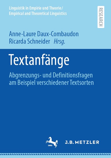 Anne-Laure Daux-Combaudon, Ricarda Schneider - Textanfänge, Häftad