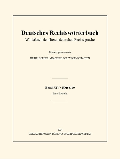 Heidelberger Akademie der Wissenschaften - Deutsches Rechtswörterbuch, Häftad