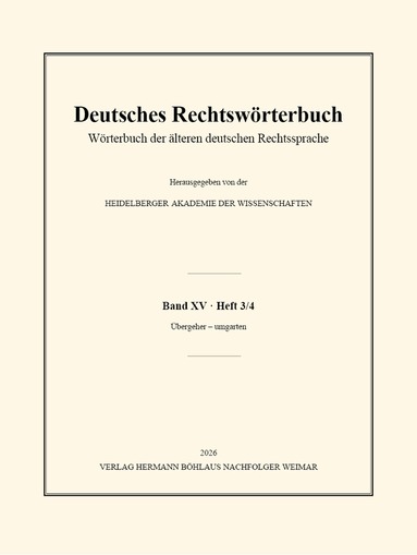 HAW Forschungsstelle DRW - Deutsches Rechtswörterbuch, Häftad