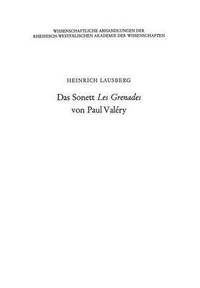 bokomslag Das Sonett Les Grenades von Paul Valery