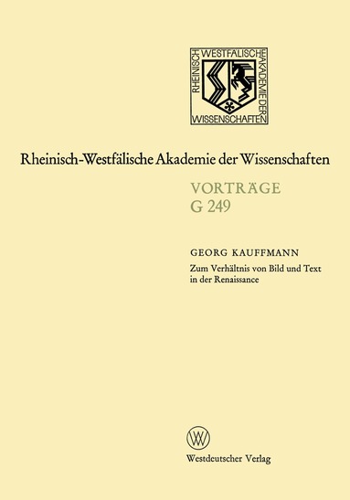 Georg Kauffmann - Zum Verhältnis von Bild und Text in der Renaissance, Häftad