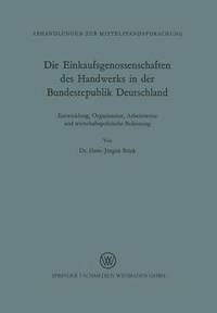 bokomslag Die Einkaufsgenossenschaften des Handwerks in der Bundesrepublik Deutschland