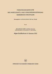 bokomslag Algen-Großkulturen im Sommer 1951