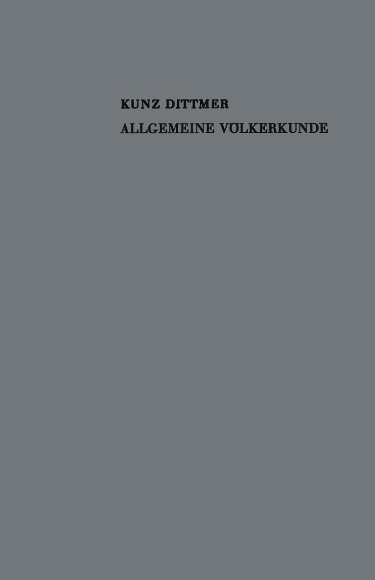 Kunz Dittmer - Allgemeine Völkerkunde, Häftad