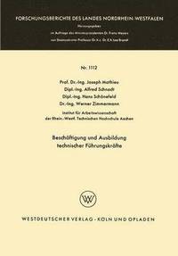 bokomslag Beschäftigung Und Ausbildung Technischer Führungskräfte
