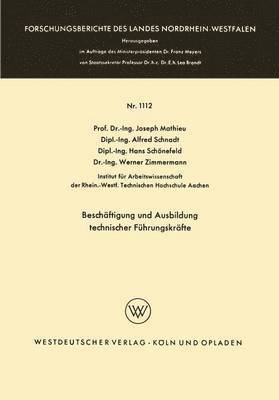 bokomslag Beschäftigung und Ausbildung technischer Führungskräfte