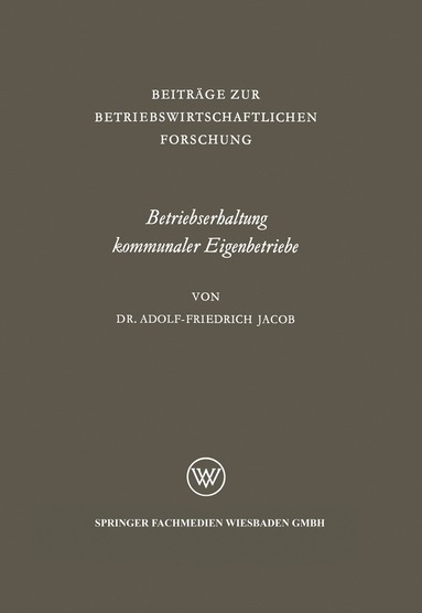 bokomslag Betriebserhaltung kommunaler Eigenbetriebe