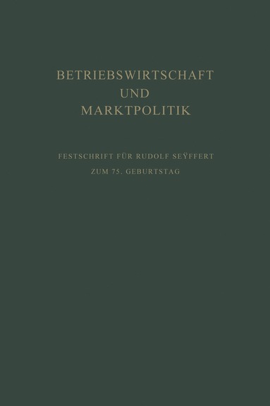 bokomslag Betriebswirtschaft und Marktpolitik