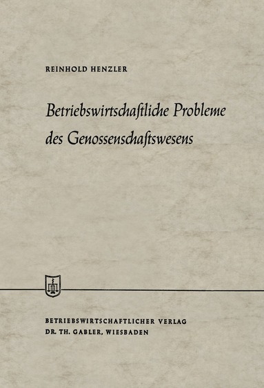 bokomslag Betriebswirtschaftliche Probleme des Genossenschaftswesens