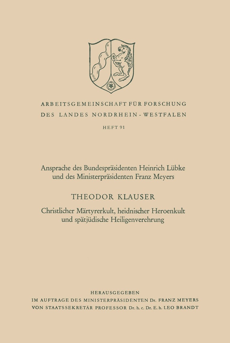 Theodor Klauser - Christlicher Märtyrerkult, heidnischer Heroenkult und spätjüdische Heiligenverehrung, Häftad