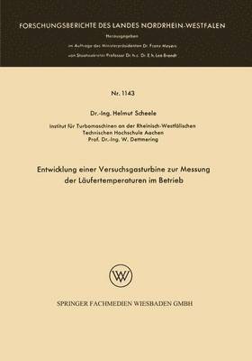 Entwicklung einer Versuchsgasturbine zur Messung der Lufertemperaturen im Betrieb 1