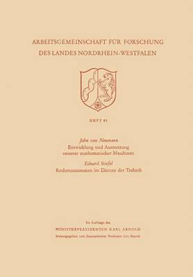 bokomslag Entwicklung und Ausnutzung neuerer mathematischer Maschinen / Rechenautomaten im Dienste der Technik