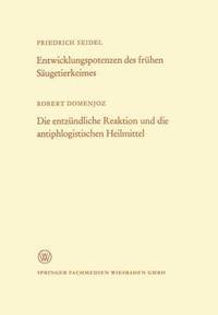 bokomslag Entwicklungspotenzen des frühen Säugetierkeimes. Die entzündliche Reaktion und die antiphlogistischen Heilmittel