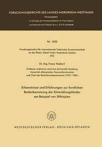 bokomslag Erkenntnisse und Erfahrungen zur forstlichen Bodenbenutzung der Entwicklungslander am Beispiel von AEthiopien