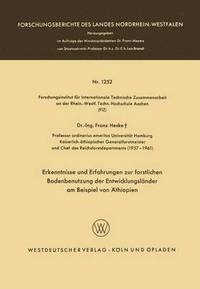 bokomslag Erkenntnisse und Erfahrungen zur forstlichen Bodenbenutzung der Entwicklungsländer am Beispiel von Äthiopien