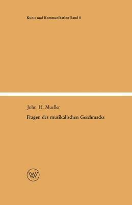 bokomslag Fragen Des Musikalischen Geschmacks: Eine Musiksoziologische Studie