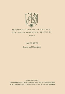James Boyd - Goethe und Shakespeare, Häftad