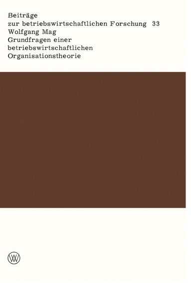 bokomslag Grundfragen einer betriebswirtschaftlichen Organisationstheorie