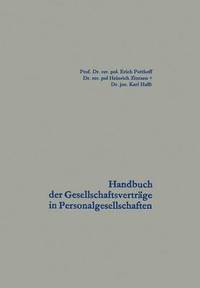 bokomslag Handbuch Der Gesellschaftsverträge in Personalgesellschaften